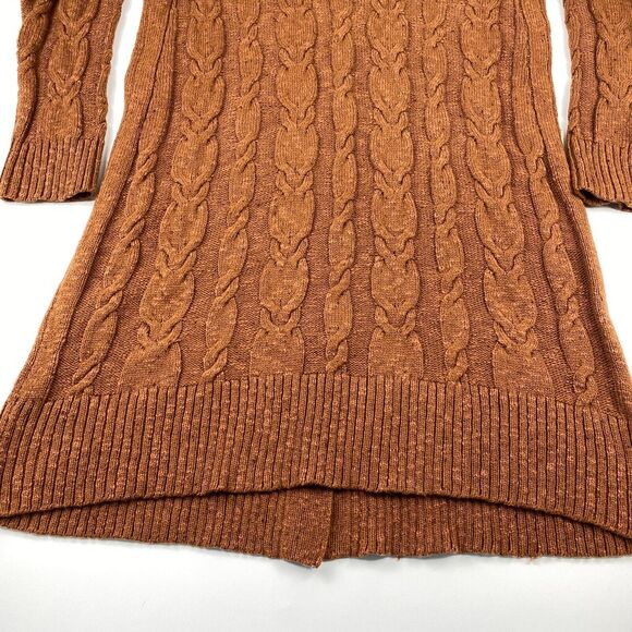 J.Jill Womens Cable-knit Cardigan Button Up Duster Sweater Auburn Sz Medium Wool - Picture 6 of 11
